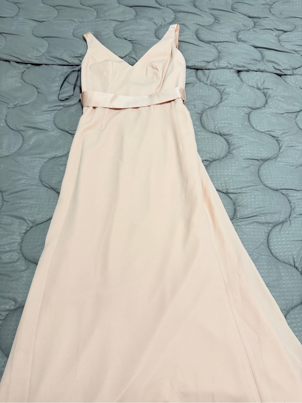 White by Vera Wang Pale Blush V-Neck Maxi Dress